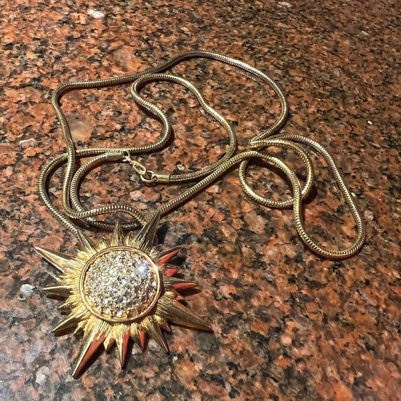 Swarovski Jewelry - Vintage Swarovski Starburst Necklace Swan Mark 32”